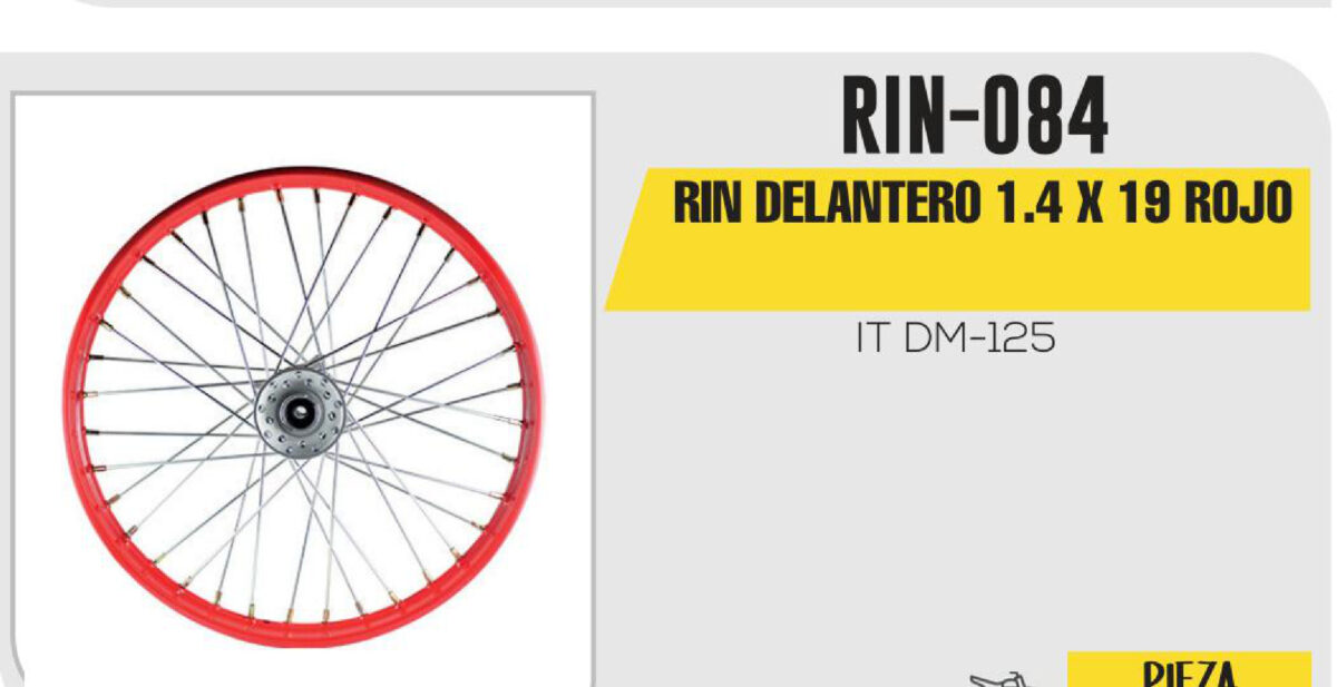 RIN DELANTERO 1.4 X 19 ROJO 19"
