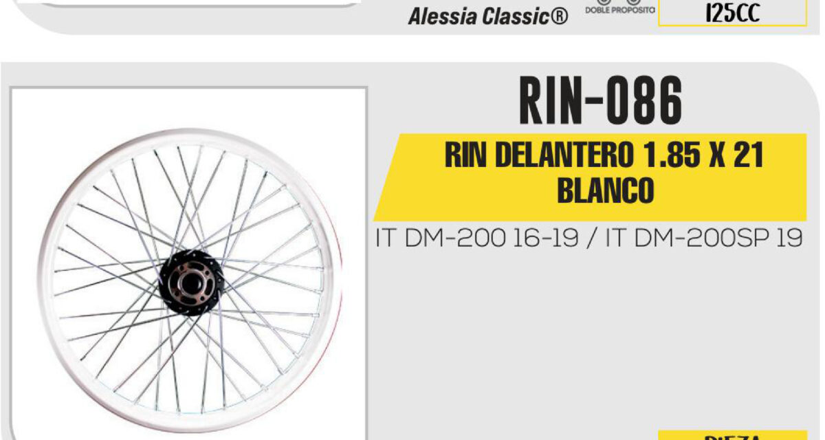 RIN DELANTERO 1.85 X 21 BLANCO 21"