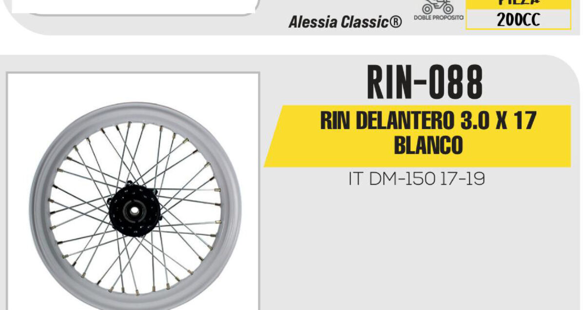 RIN DELANTERO 3.0 X 17 BLANCO 17"