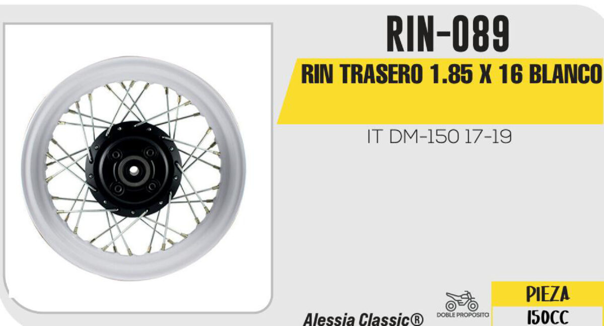 RIN TRASERO BLANCO 16"