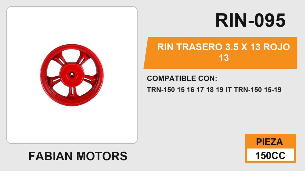 RIN TRASERO 3.5 X 13 ROJO 13"