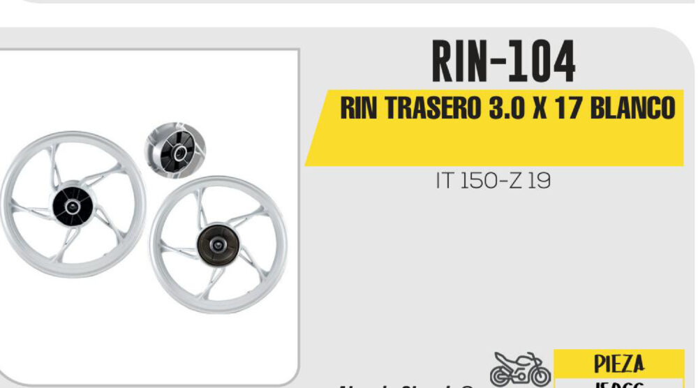 RIN TRASERO 3.0 X 17 BLANCO 17"
