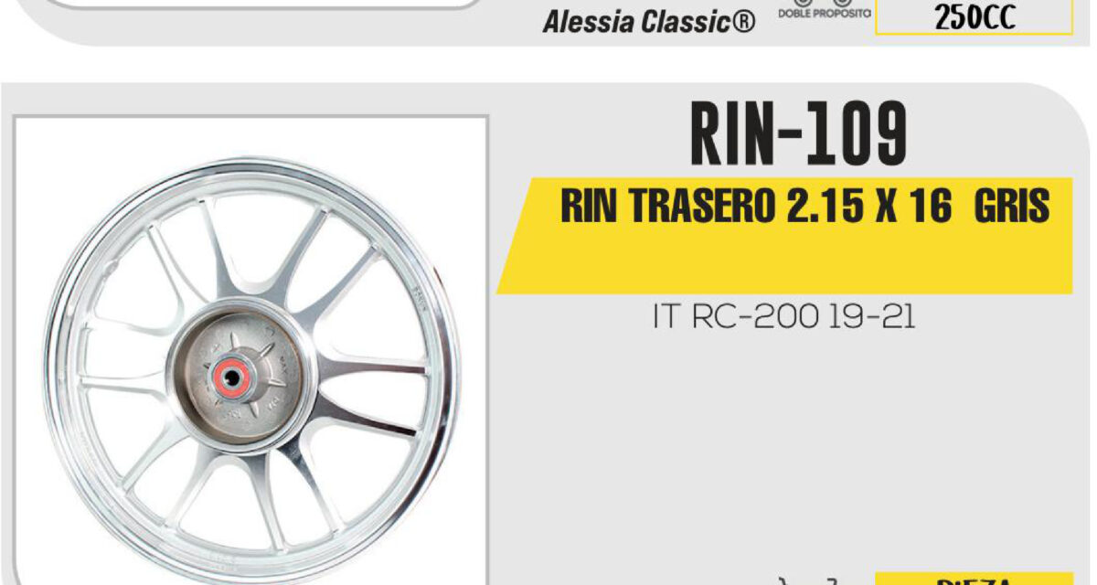 RIN TRASERO 2.15 X 16 PLATA