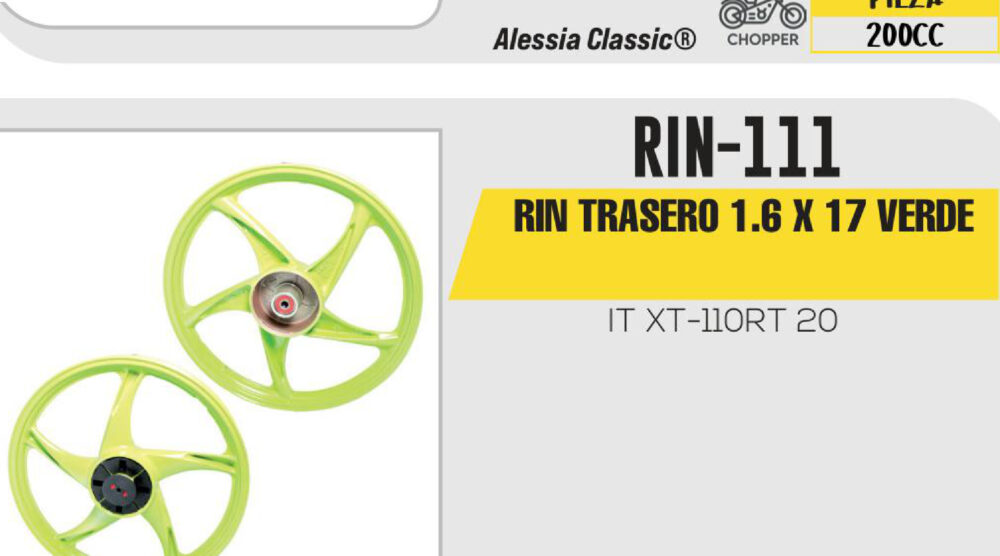 RIN TRASERO 1.6 X 17 VERDE