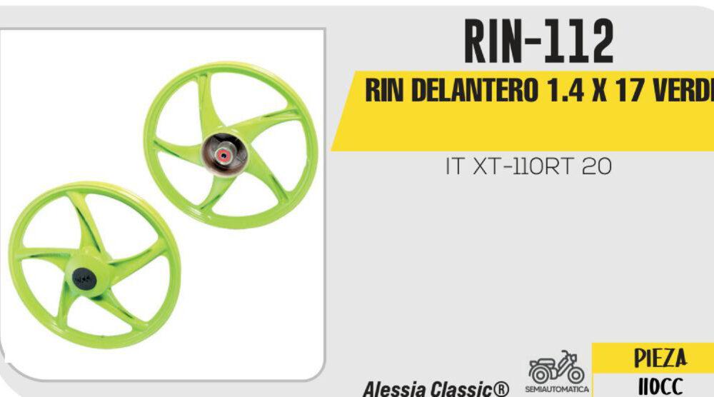 RIN DELANTERO 1.4 X 17 VERDE
