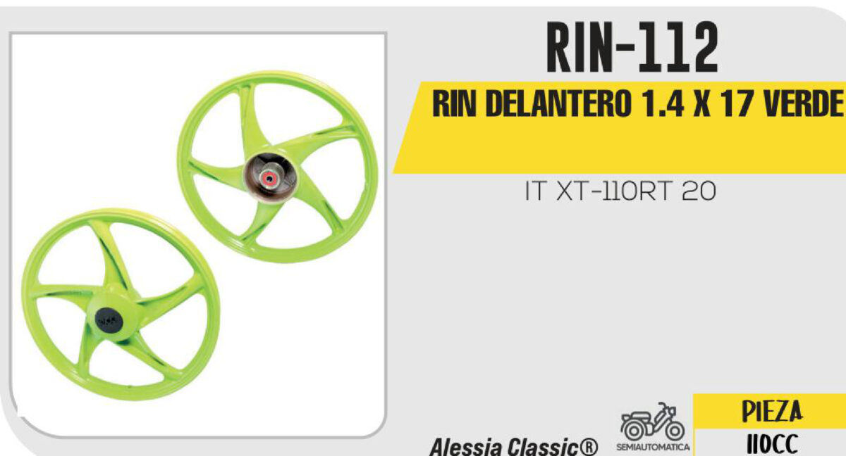 RIN DELANTERO 1.4 X 17 VERDE