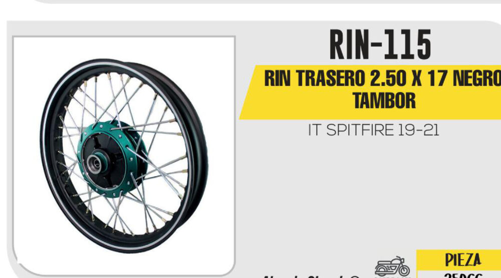 RIN TRASERO 2.50 X 17 NEGRO TAMBOR