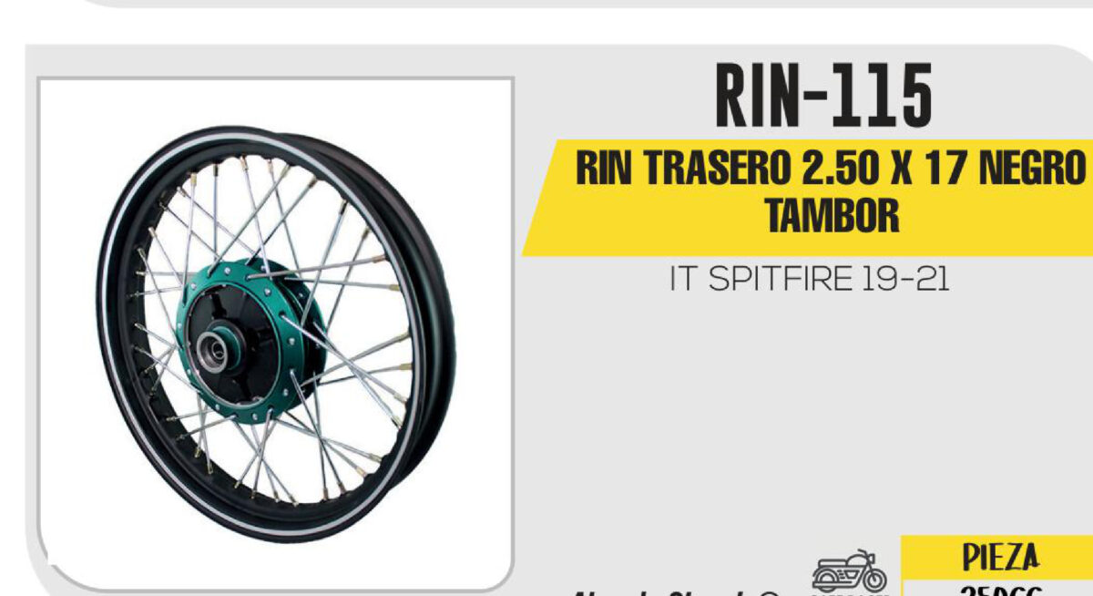 RIN TRASERO 2.50 X 17 NEGRO TAMBOR