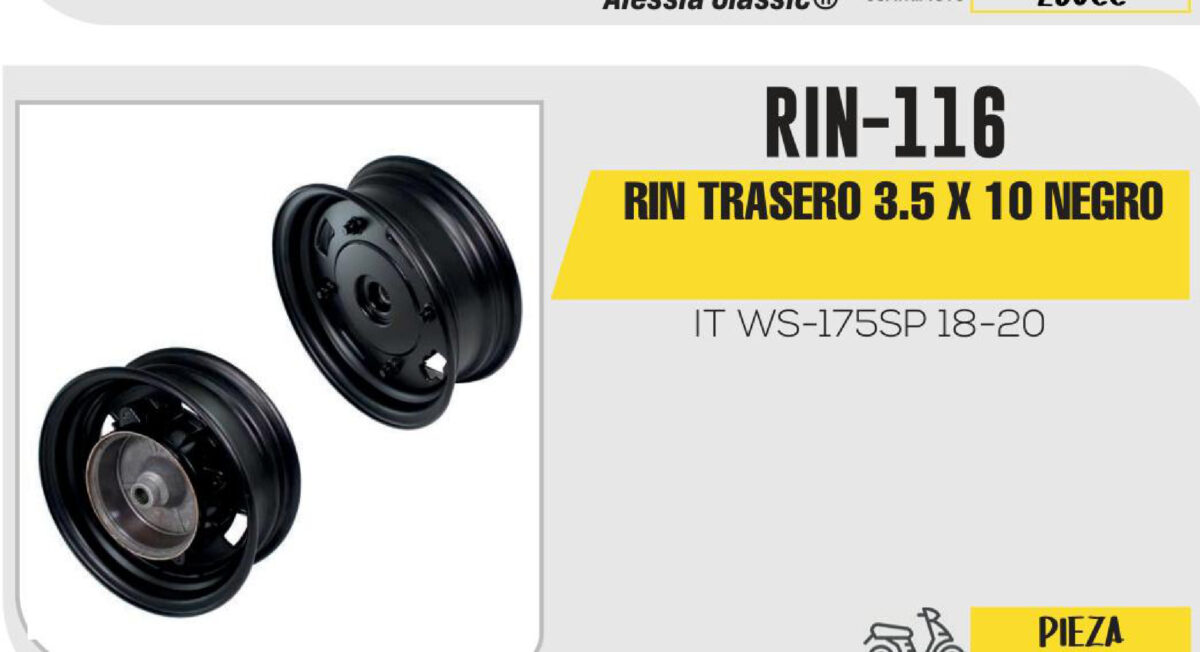 RIN TRASERO 3.5 X 10 NEGRO