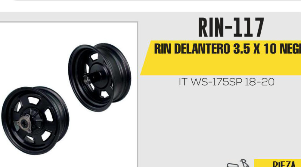 RIN DELANTERO 3.5 X 10 NEGRO