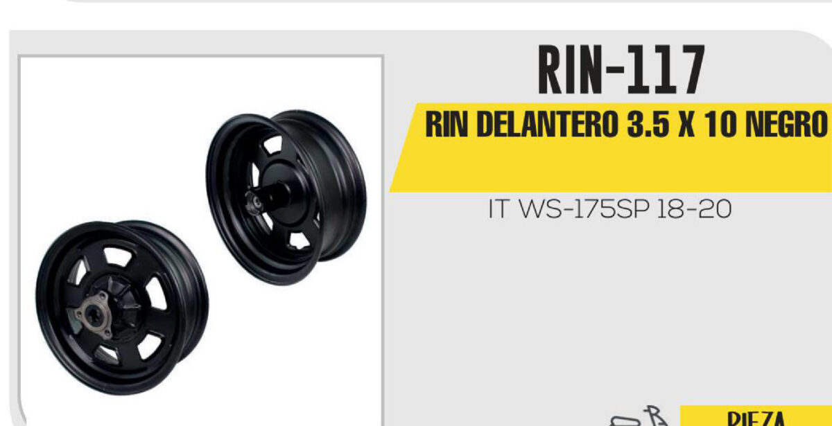RIN DELANTERO 3.5 X 10 NEGRO