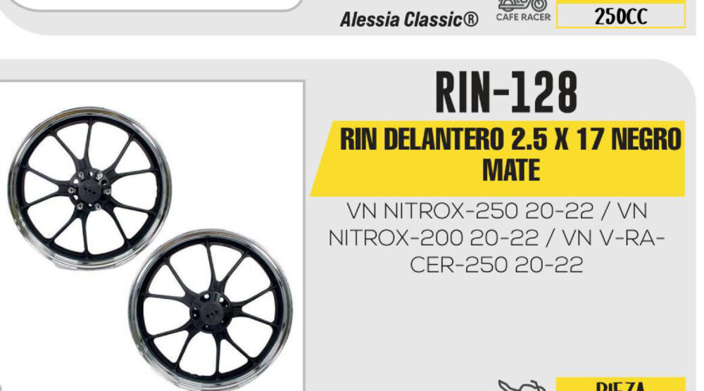 RIN DELANTERO 2.5 X 17 NEGRO MATE 17