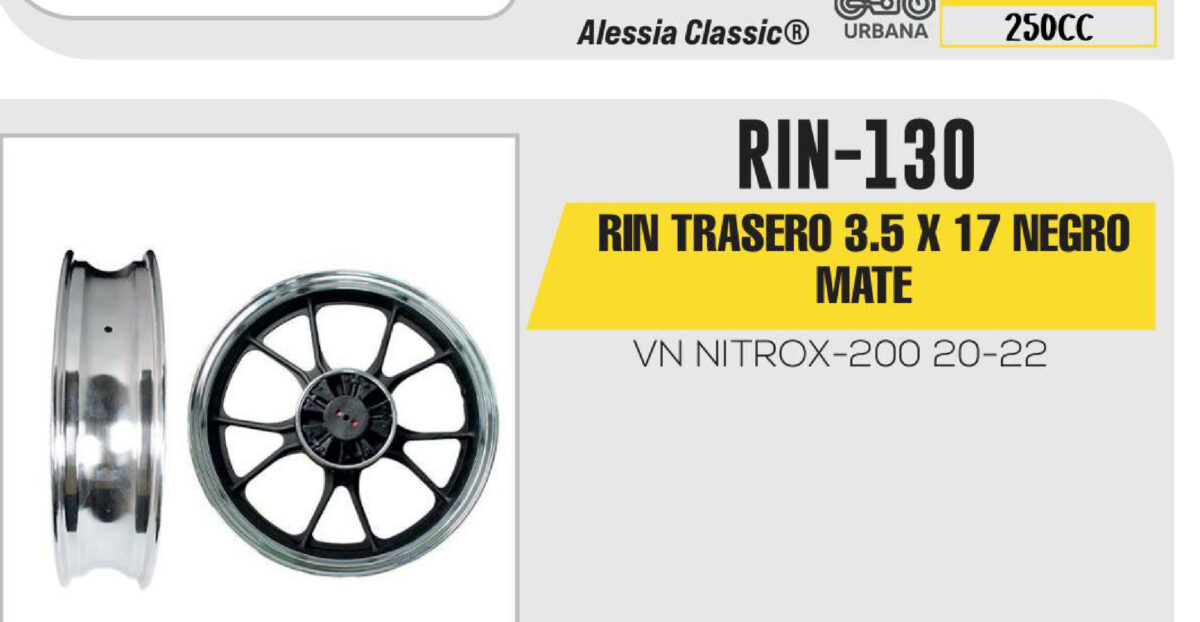 RIN TRASERO 3.5 X 17 NEGRO MATE 17