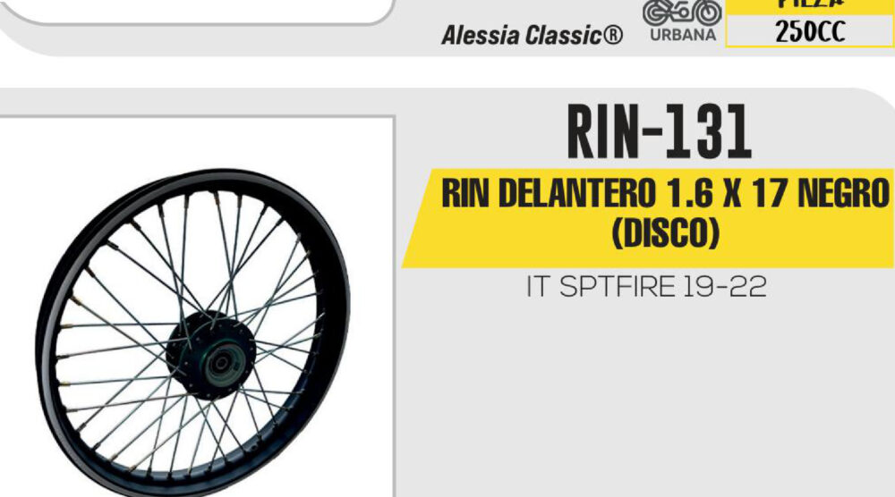RIN DELANTERO 1.6 X 17 NEGRO TAMBOR 17"