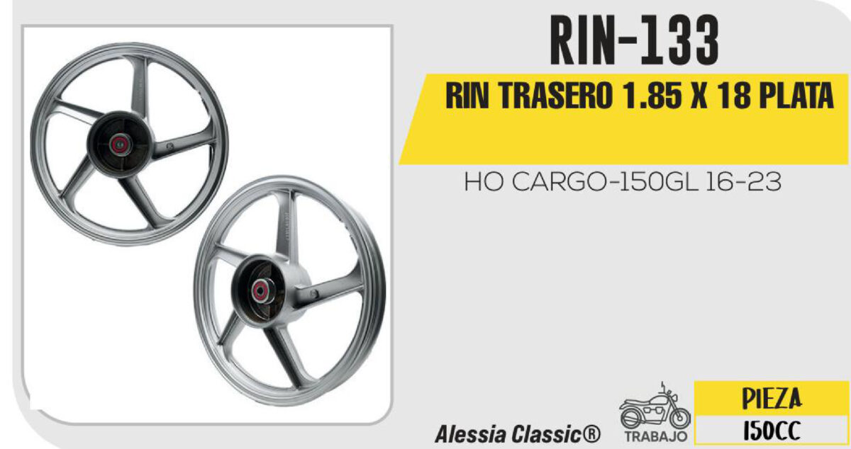 RIN TRASERO 1.85 X 18 PLATA18”