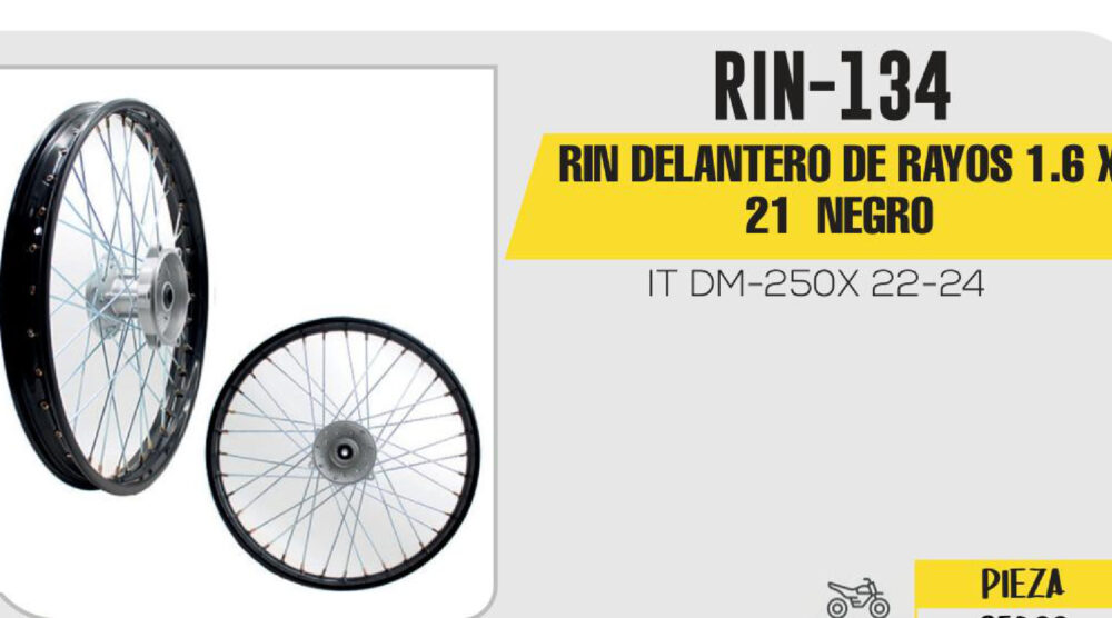RIN DELANTERO DE RAYOS 1.6 X 21 NEGRO 21