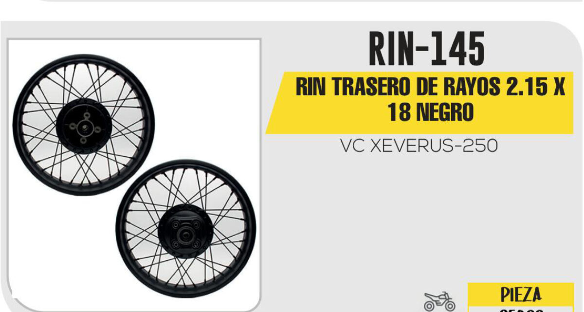 RIN TRASERO DE RAYOS 2.15 X 18 NEGRO 18"
