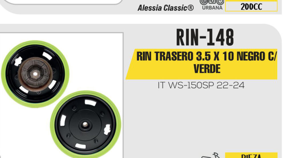 RIN TRASERO 3.5 X 10 NEGRO C/VERDE 17