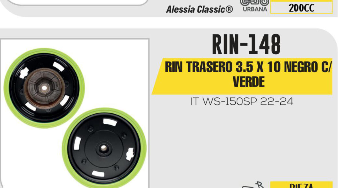 RIN TRASERO 3.5 X 10 NEGRO C/VERDE 17