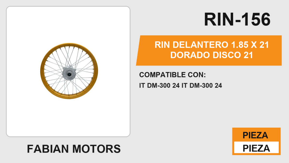 RIN DELANTERO 1.85 X 21 DORADO DISCO 21 IT DM-300 24