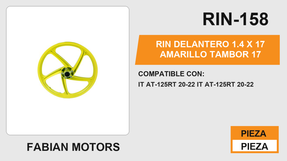 RIN DELANTERO 1.4 X 17 AMARILLO TAMBOR 17