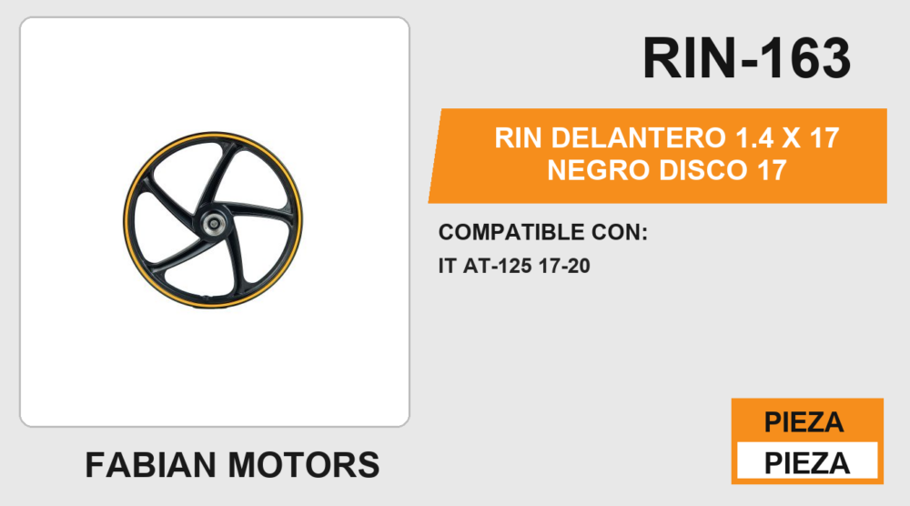 RIN DELANTERO 1.4 X 17 NEGRO DISCO 17