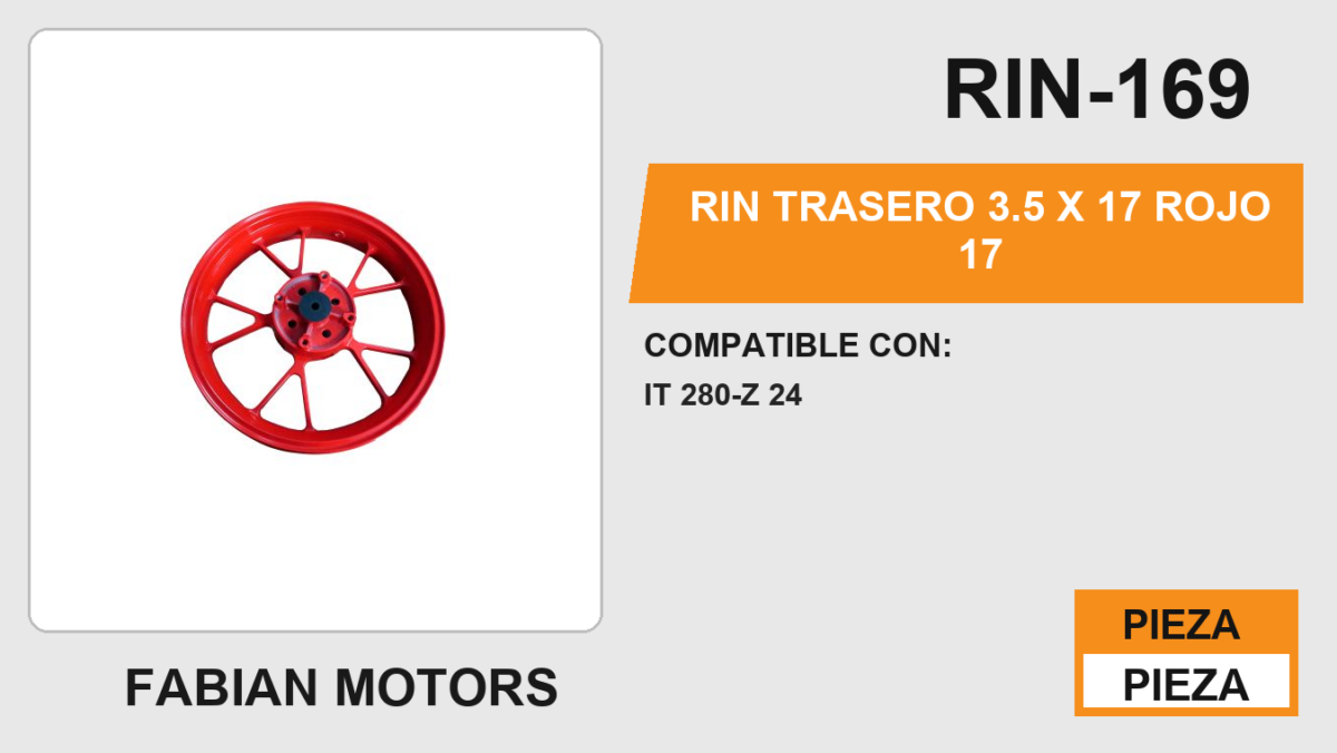 RIN TRASERO 3.5 X 17 ROJO 17
