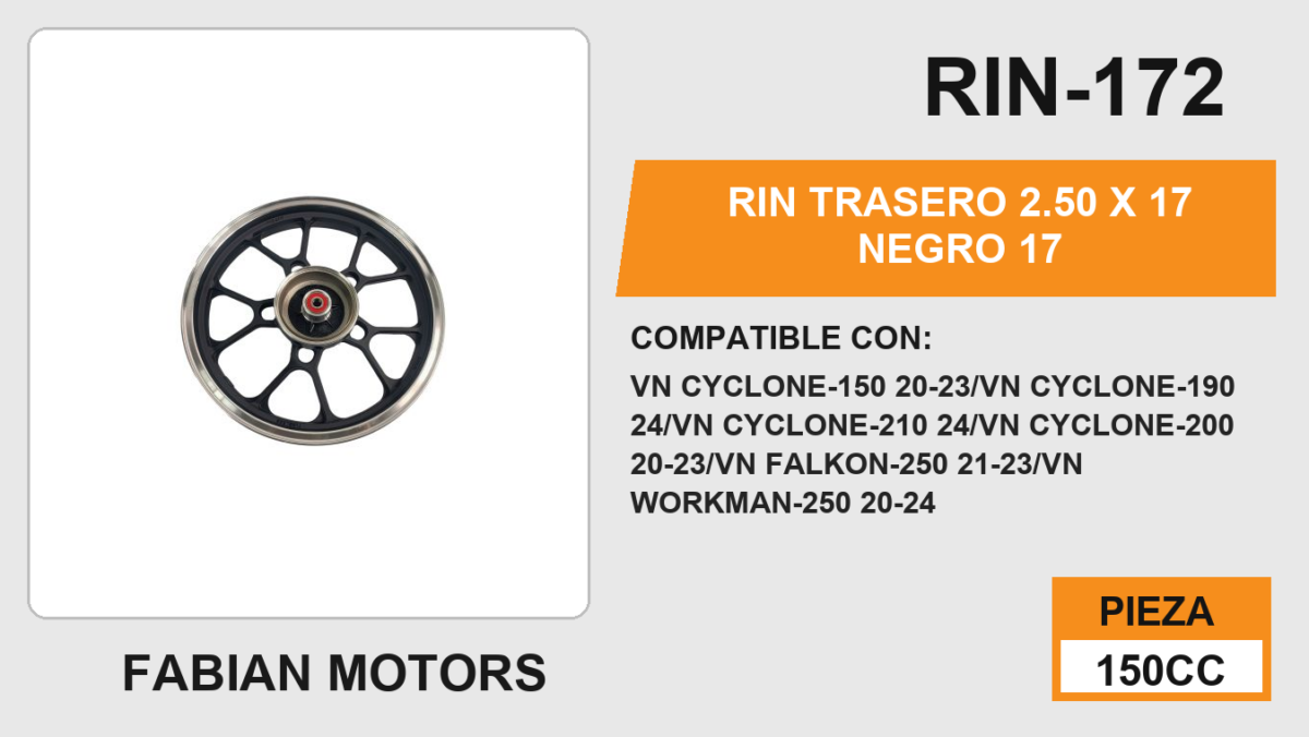 RIN TRASERO 2.50 X 17 NEGRO 17