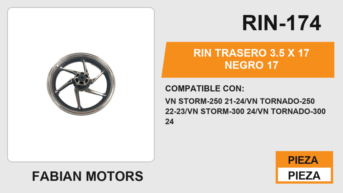 RIN TRASERO 3.5 X 17 NEGRO 17