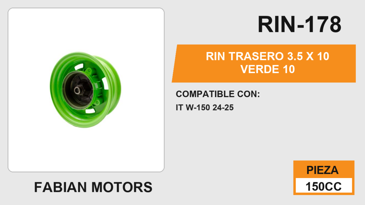 RIN TRASERO 3.5 X 10 VERDE 10