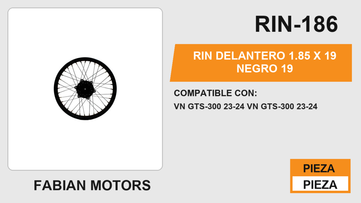 RIN DELANTERO 1.85 X 19 NEGRO 19