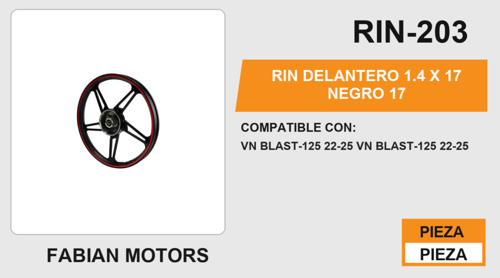 RIN DELANTERO 1.4 X 17 NEGRO 17