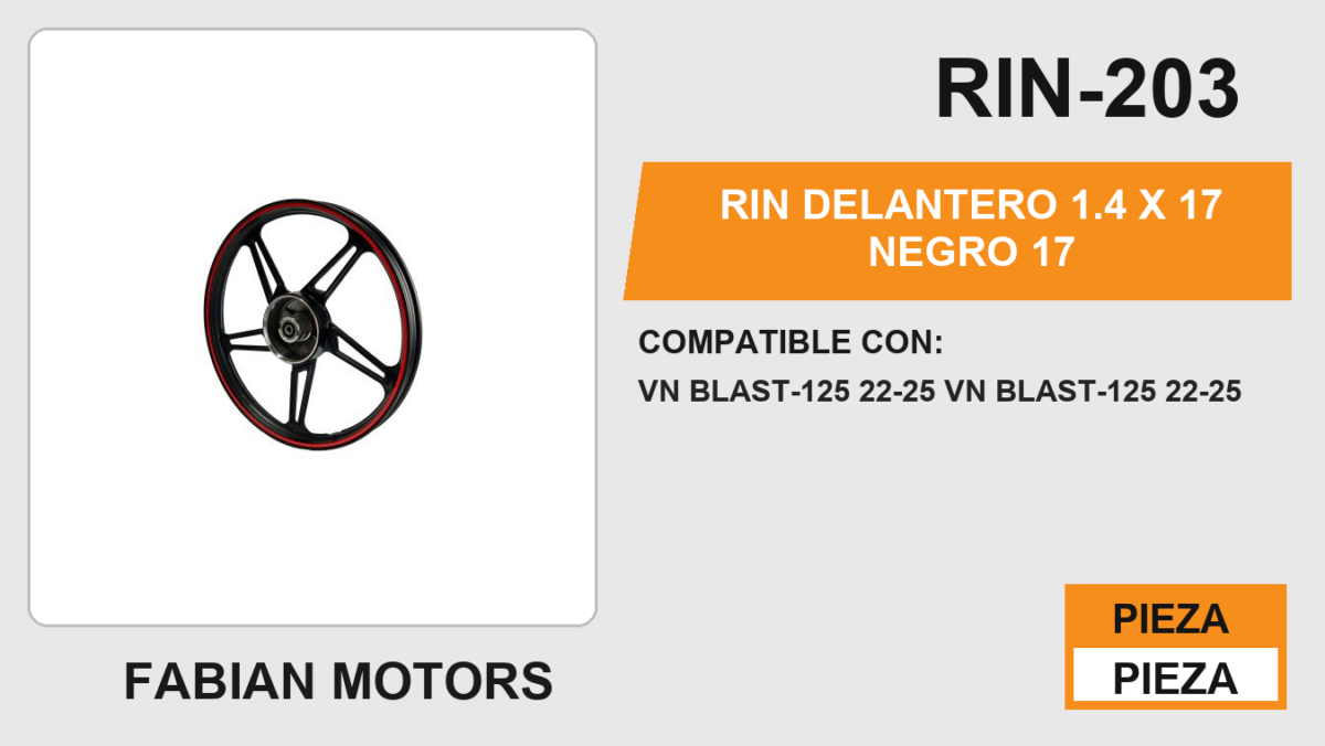 RIN DELANTERO 1.4 X 17 NEGRO 17