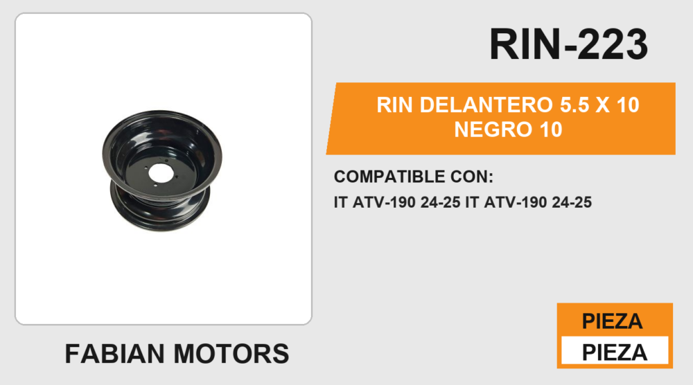 RIN DELANTERO 5.5 X 10 NEGRO 10