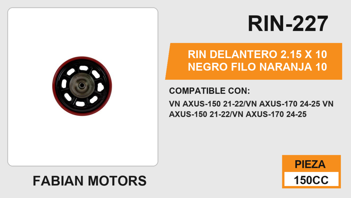 RIN DELANTERO 2.15 X 10 NEGRO FILO ROJO 10