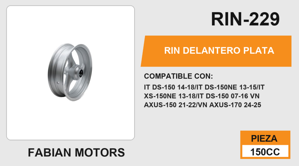 RIN DELANTERO PLATA