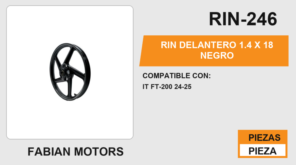 RIN DELANTERO 1.4 X 18 NEGRO