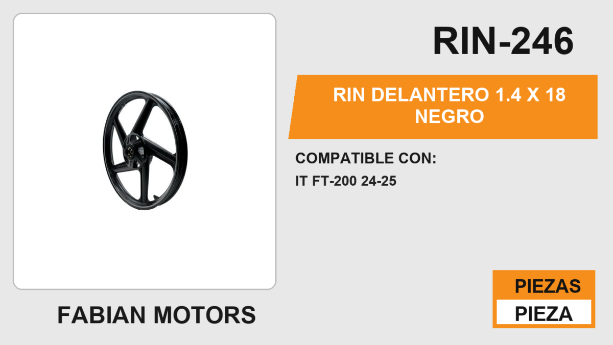 RIN DELANTERO 1.4 X 18 NEGRO