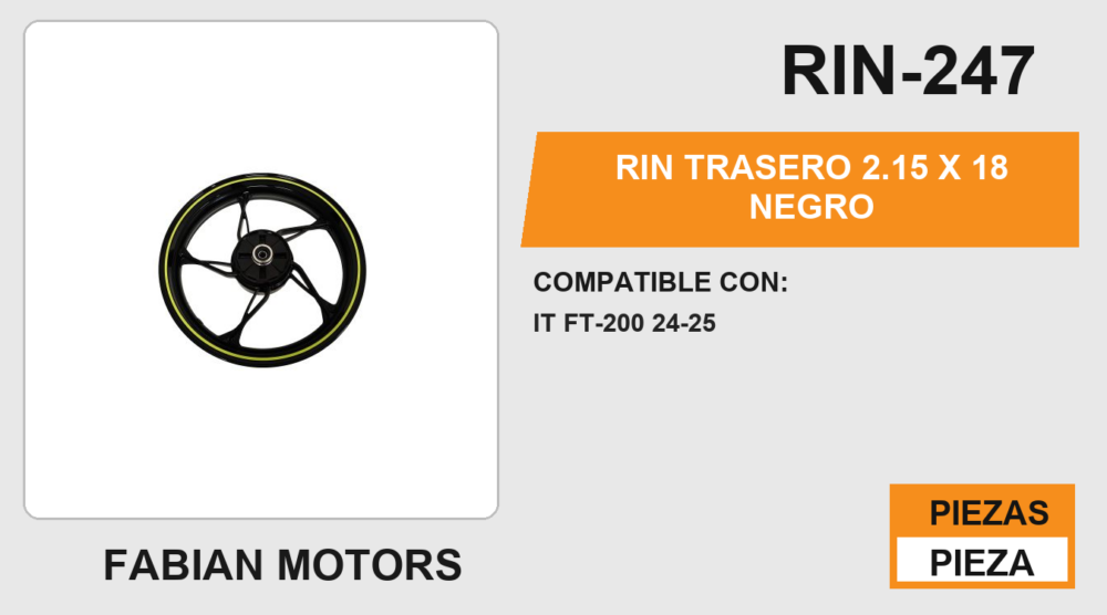 RIN TRASERO 2.15 X 18 NEGRO