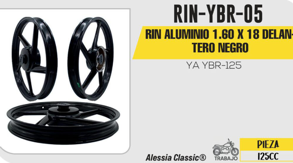 RIN ALUMINIO 1.60 X 18 DELANTERO NEGRO