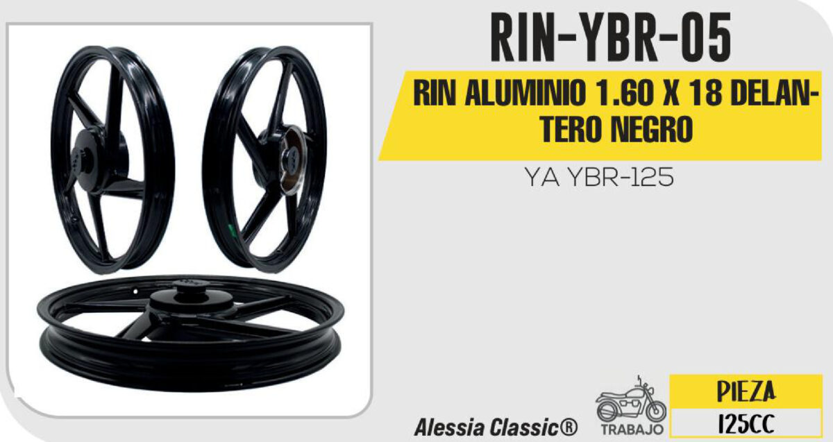 RIN ALUMINIO 1.60 X 18 DELANTERO NEGRO