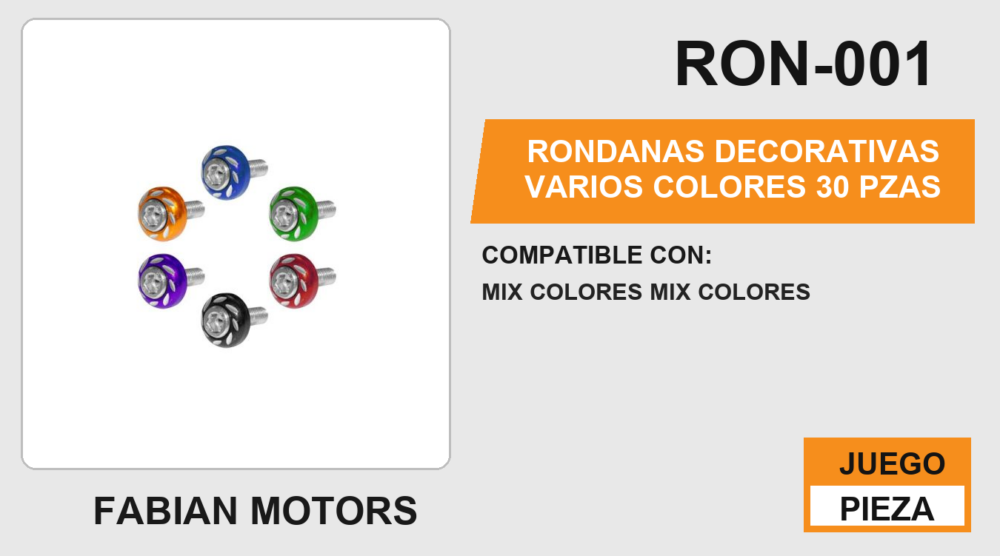 RONDANAS DECORATIVAS VARIOS COLORES