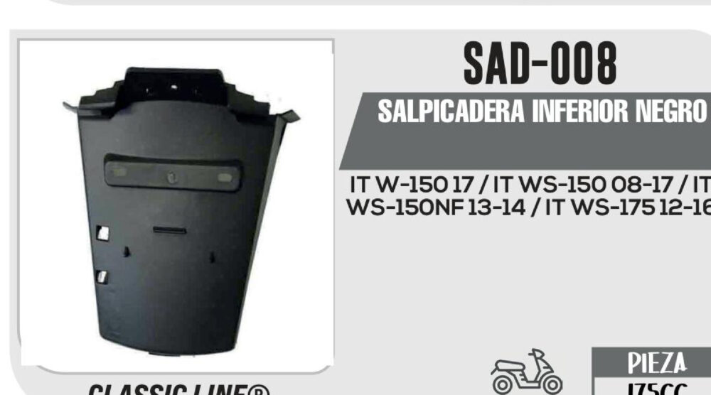 SALPICADERA INFERIOR NEGRO