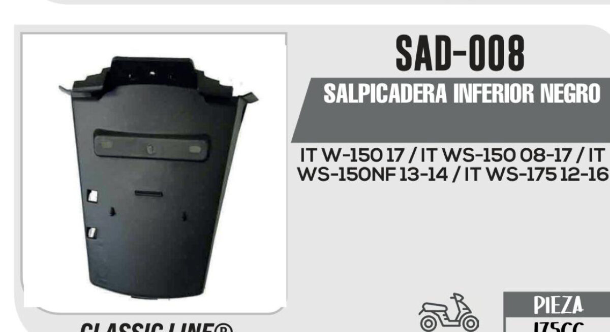 SALPICADERA INFERIOR NEGRO