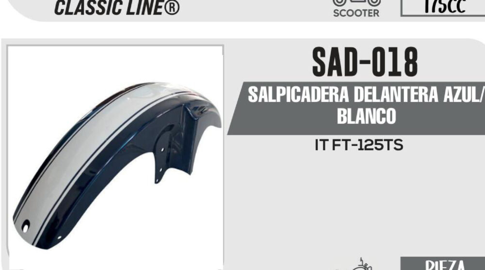 SALPICADERA DELANTERA AZUL/BLANCO