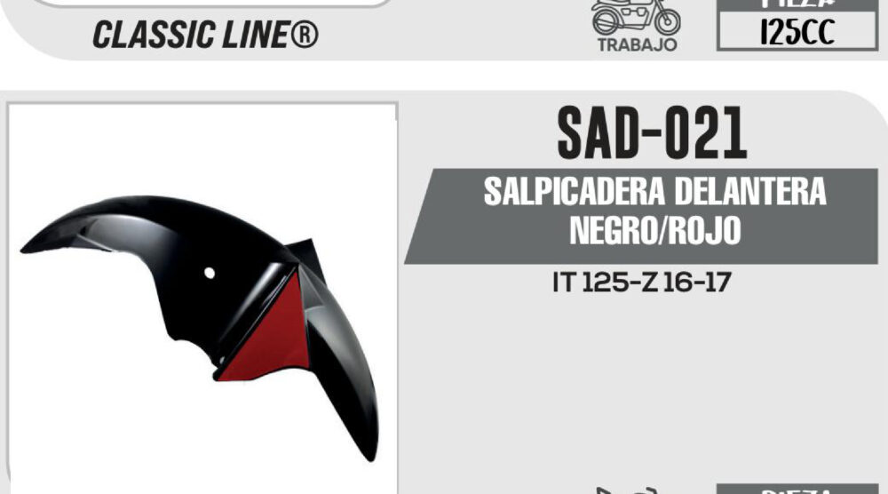 SALPICADERA DELANTERA NEGRO/ROJO