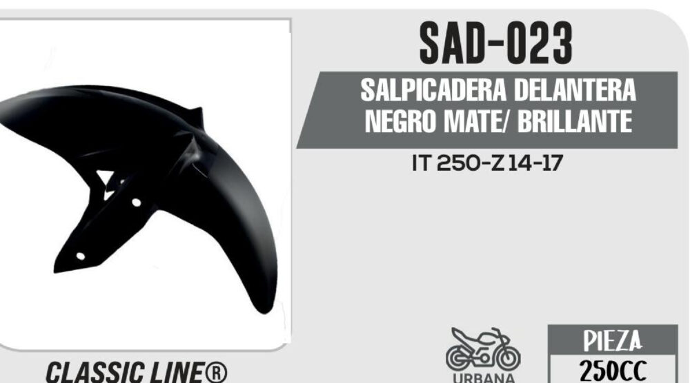SALPICADERA DELANTERA NEGRO MATE/ BRILLANTE