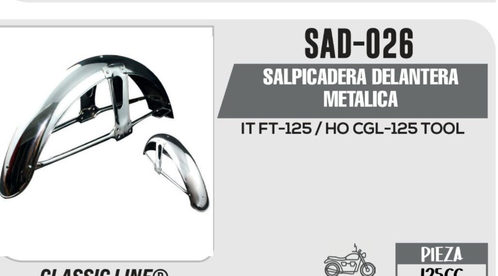 SALPICADERA DELANTERA METALICA