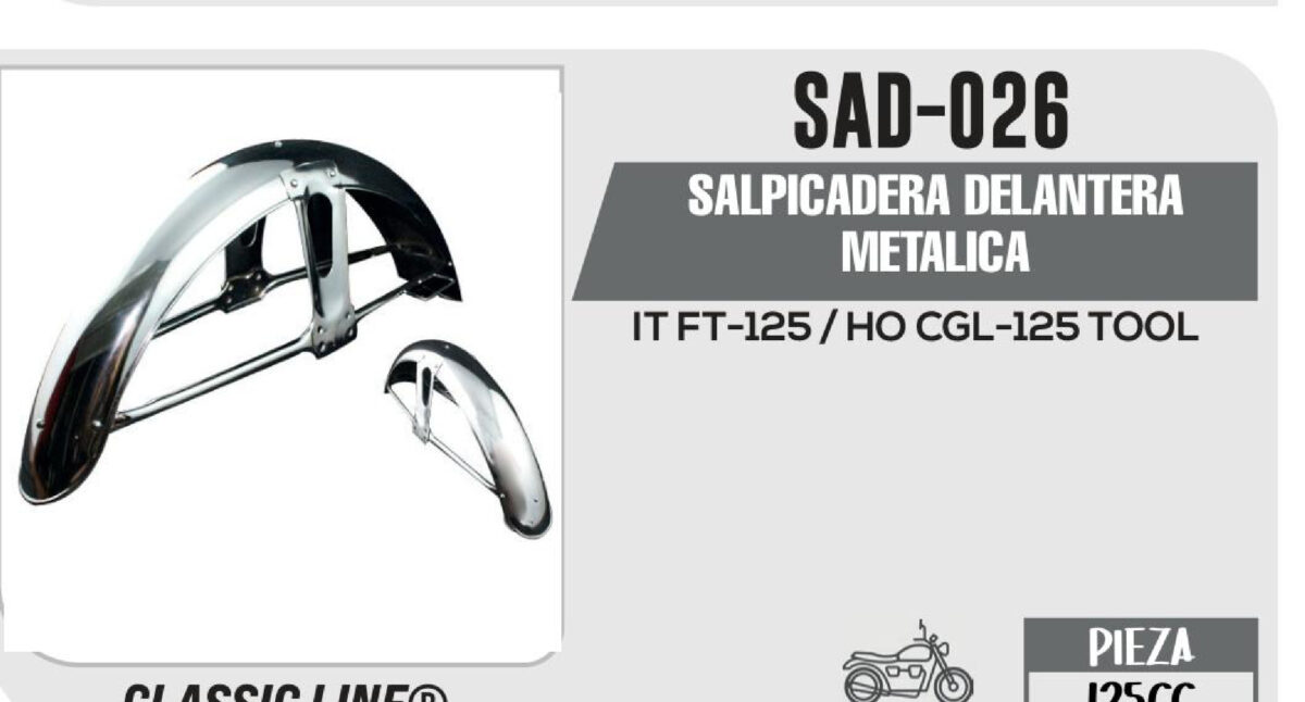 SALPICADERA DELANTERA METALICA