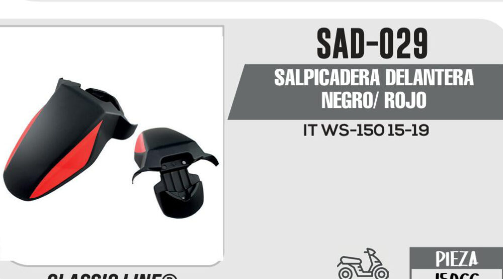 SALPICADERA DELANTERA NEGRO/ ROJO